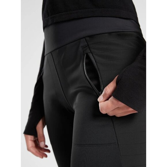 Athleta Peak Hybrid Fleece Tights Black Leggings XS - Picture 5 of 12